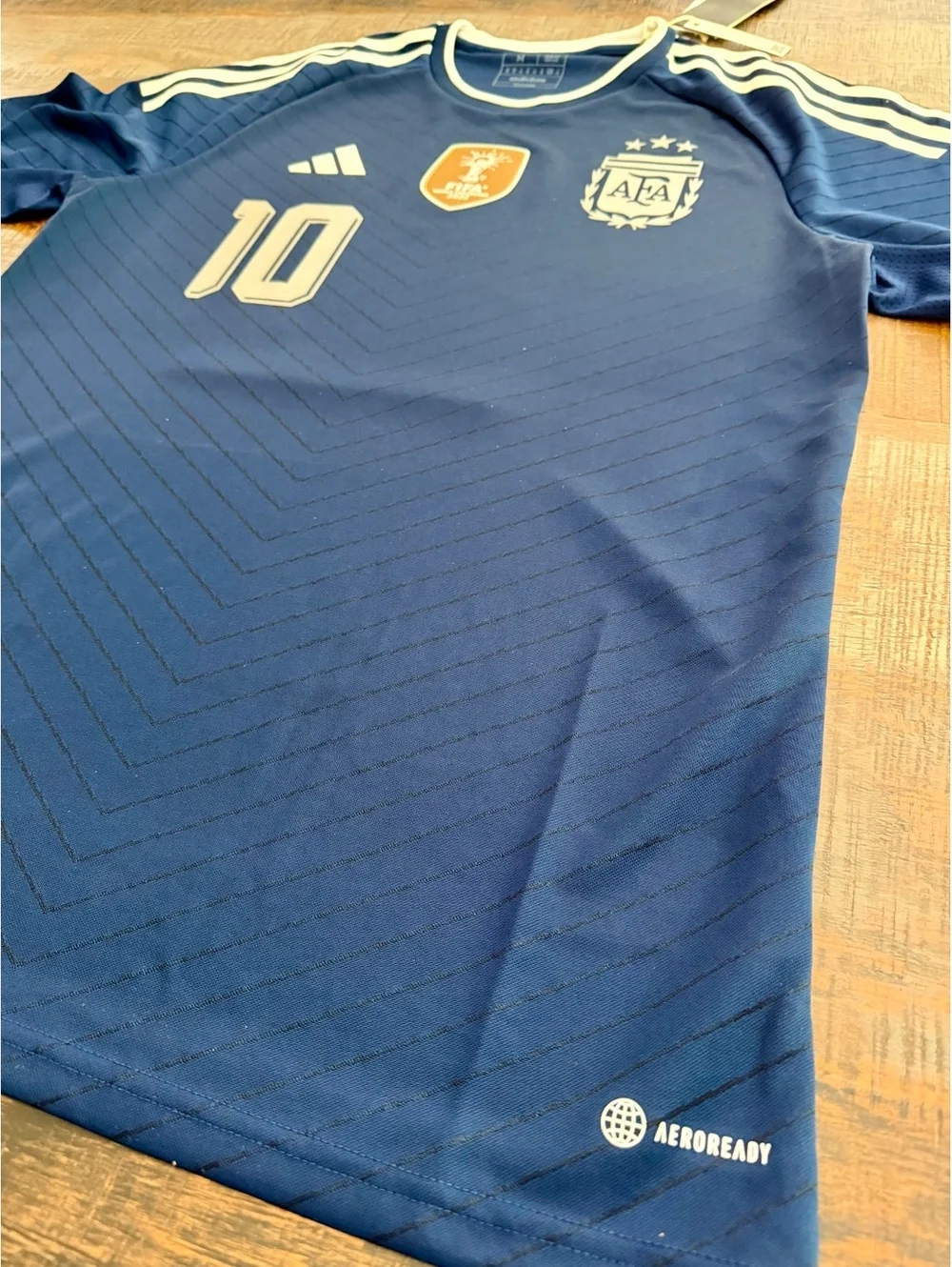 Messi Argentina Adidas Blue and Silver details Medium